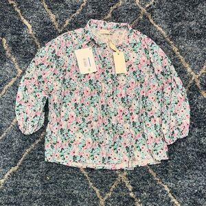 New Haveone sold by YOOX women’s pink and green Floral cottage blouse- size M
